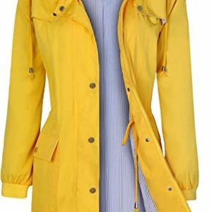 Bloggerlove Women's Raincoats Windbreaker Rain Jacket Waterproof Lightweight